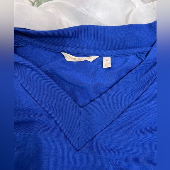 Soft Surroundings Asymmetrical Cobalt Blue Madison Cape Sweater Tunic Size M - Picture 6 of 11